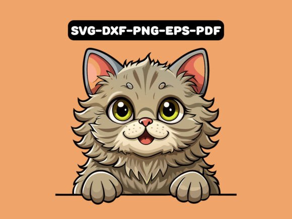 Adorable Selkirk Rex Cat Peeking Vector