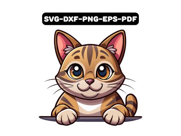 Adorable Sokoke Cat Peeking Vector