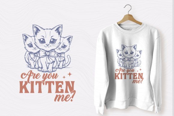 Are You Kitten Me Vintage Funny Cat PNG