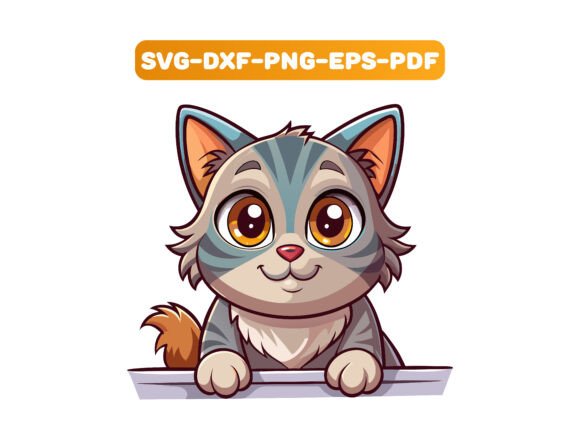 Australian Mist Cat Peeking Vector