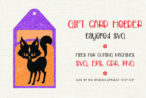 Black Cat Halloween Gift Card Holder