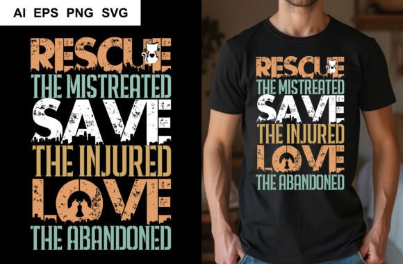 Cat Rescue T-shirt Design Art