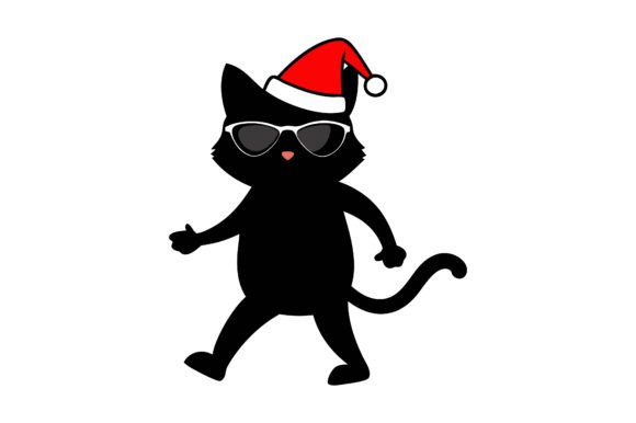 Christmas Cat Walking Vector Design