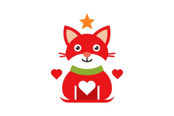 Christmas Simple Cat Silhouette