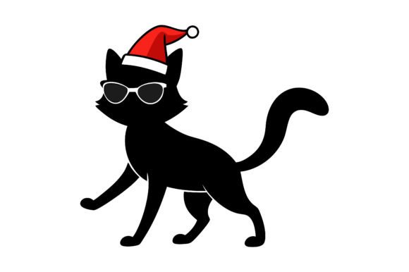 Christmas Stylist Cat Walking Vector