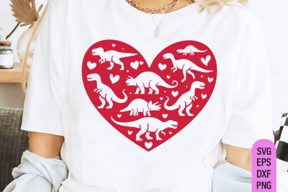 Dinosaur Valentine Heart SVG, Shirt Svg