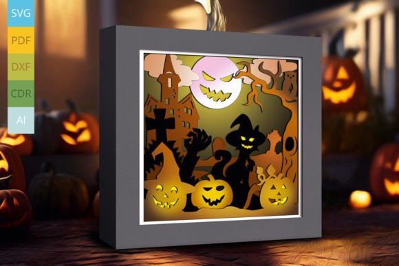 Halloween Shadow Box Pumpkin SVG Cricut