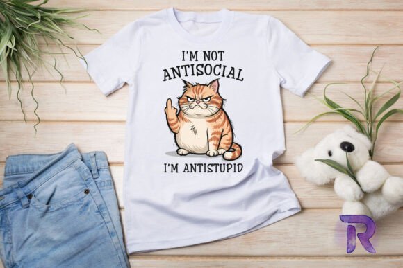 I m Not Antisocial Cat Sublimation PNG