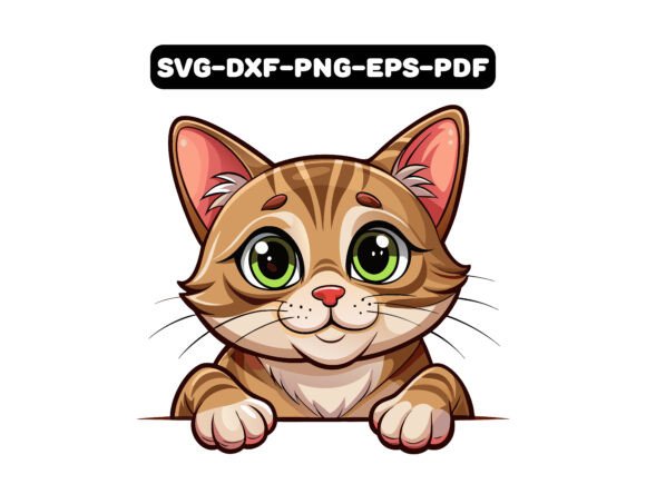 Javanese Cat Peeking Clipart Vector