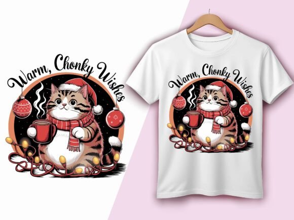 Warm Chonky Wishes Christmas Cat Festive